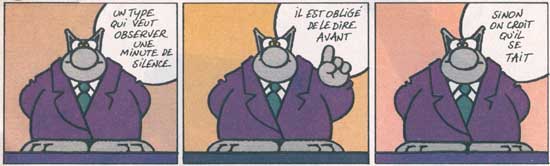 Le chat respecte une minute de silence