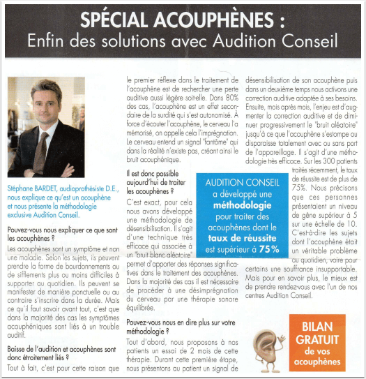 Audition Conseil acouphène